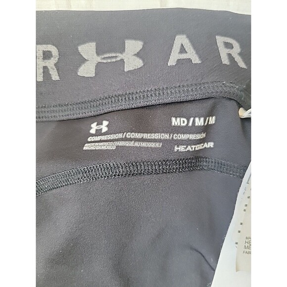 Under Armour Leggings M Women's Cropped Athletic Wear Heatgear Compression Black - Picture 4 of 7